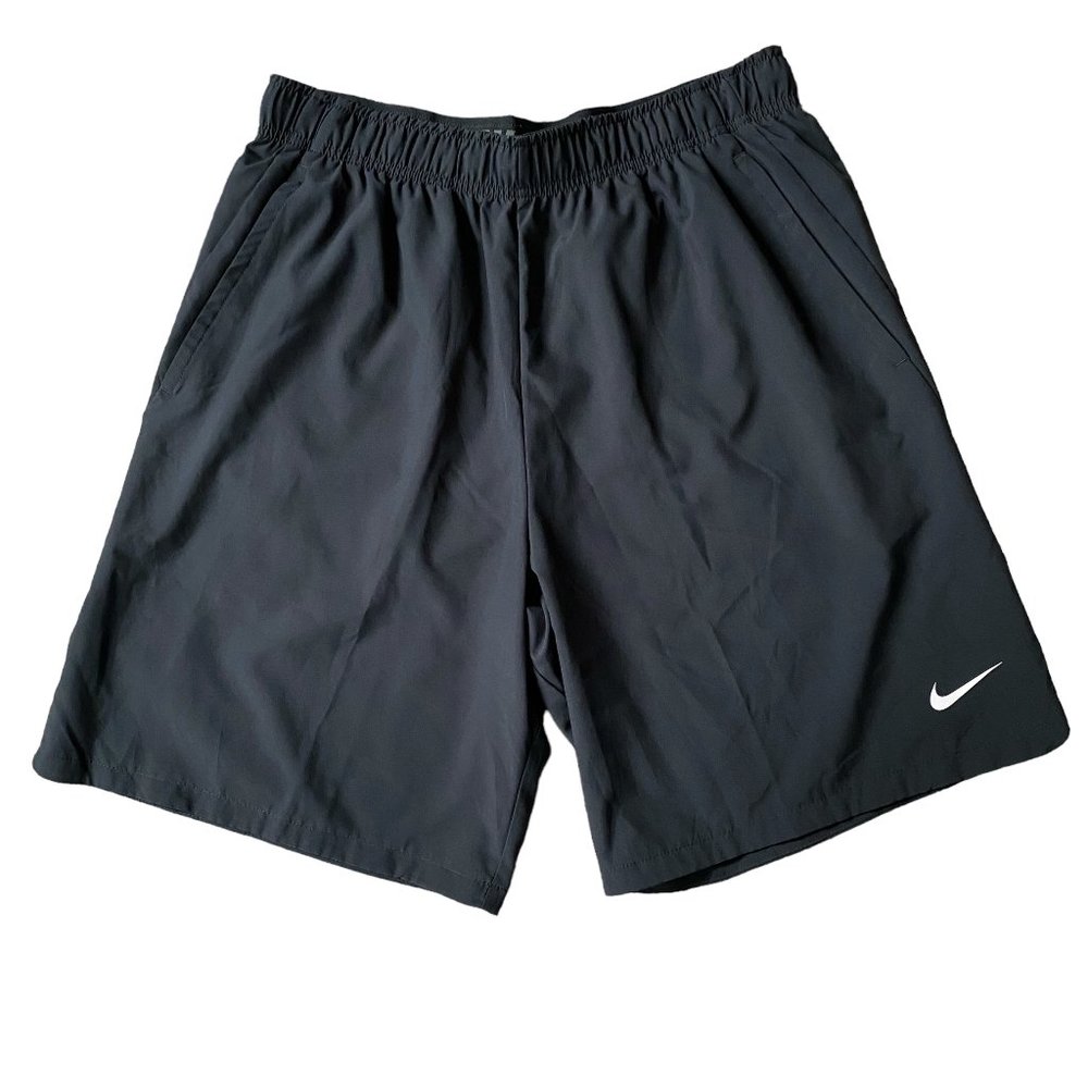 Nike Dri-Fit men's large black pull-on athletic shorts elastic drawstring waist - Picture 1 of 9